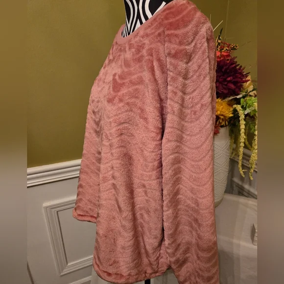 NEW Harlow & Rose Pink Chevron Print Long Sleeve Sweater XL - Picture 4 of 8